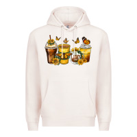 Pale Pink butterfly coffee cups Premium Hoodie - Zillion Design Studio