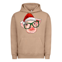 Pigment Burro christmas pig with santa claus hat Urban Hoodie - RanaPortraitStore