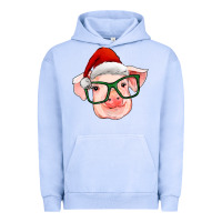 Pigment Grape Ice christmas pig with santa claus hat Urban Hoodie - RanaPortraitStore