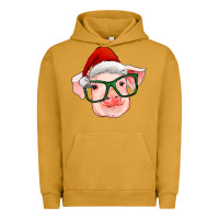 Pigment Peanut Butter christmas pig with santa claus hat Urban Hoodie - RanaPortraitStore