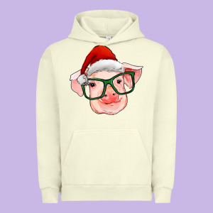 Christmas Pig With Santa Claus Hat Urban Hoodie Designed By Ranaportraitstore