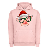 Pigment Salmon christmas pig with santa claus hat Urban Hoodie - RanaPortraitStore
