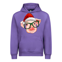 Tulip christmas pig with santa claus hat Urban Hoodie - RanaPortraitStore
