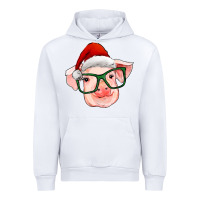 White christmas pig with santa claus hat Urban Hoodie - RanaPortraitStore