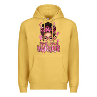 Antique Gold brest cancer warrior afro messy bun Premium Hoodie - texasbilliewilder