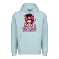 Blue Mist brest cancer warrior afro messy bun Premium Hoodie - texasbilliewilder