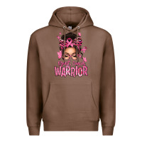 Chestnut brest cancer warrior afro messy bun Premium Hoodie - texasbilliewilder
