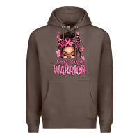 Coffee brest cancer warrior afro messy bun Premium Hoodie - texasbilliewilder