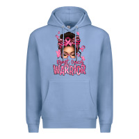 Colony Blue brest cancer warrior afro messy bun Premium Hoodie - texasbilliewilder