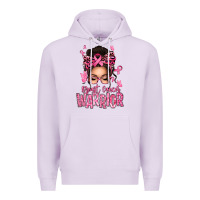 Lilac brest cancer warrior afro messy bun Premium Hoodie - texasbilliewilder