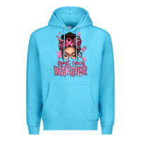 Ocean Blue brest cancer warrior afro messy bun Premium Hoodie - texasbilliewilder