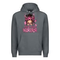 Rock brest cancer warrior afro messy bun Premium Hoodie - texasbilliewilder