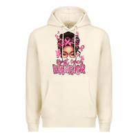 Sandshell brest cancer warrior afro messy bun Premium Hoodie - texasbilliewilder