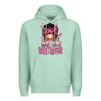 Seafoam brest cancer warrior afro messy bun Premium Hoodie - texasbilliewilder