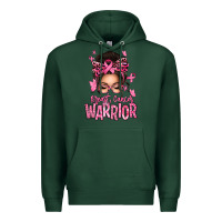 Sports Green brest cancer warrior afro messy bun Premium Hoodie - texasbilliewilder