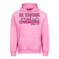 Fuchsia Pink be strong and courageous Urban Hoodie - texasbilliewilder