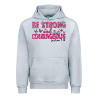 Heather Grey be strong and courageous Urban Hoodie - texasbilliewilder