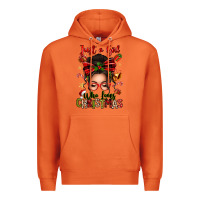 Just A Girl Who Loves Christmas Afro Messy Bun Premium Hoodie | Teevron