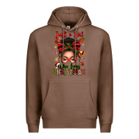 Chestnut just a girl who loves christmas afro messy bun Premium Hoodie - texasbilliewilder
