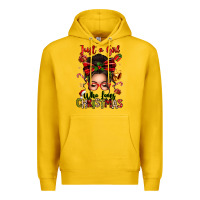 Lemon just a girl who loves christmas afro messy bun Premium Hoodie - texasbilliewilder