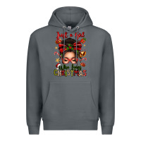 Rock just a girl who loves christmas afro messy bun Premium Hoodie - texasbilliewilder