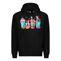 Black ariel coffee cups Premium Hoodie - Zillion Design Studio