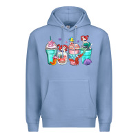 Colony Blue ariel coffee cups Premium Hoodie - Zillion Design Studio