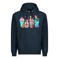 Navy ariel coffee cups Premium Hoodie - Zillion Design Studio