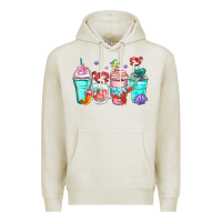 Oatmeal Heather ariel coffee cups Premium Hoodie - Zillion Design Studio