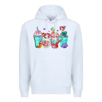 White ariel coffee cups Premium Hoodie - Zillion Design Studio