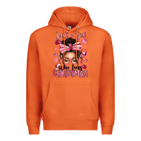 Carrot just a girl who loves pink christmas messy bun Premium Hoodie - texasbilliewilder