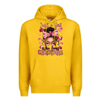 Lemon just a girl who loves pink christmas messy bun Premium Hoodie - texasbilliewilder