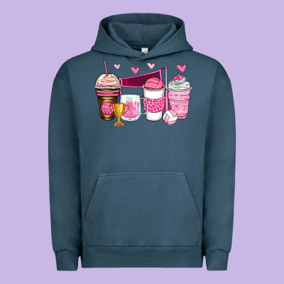 Volleyball Coffee Cups Urban Hoodie Designed By Zillion Design Studio