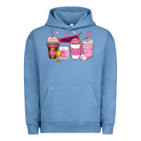 Pigment Pebble Blue volleyball coffee cups Urban Hoodie - Zillion Design Studio