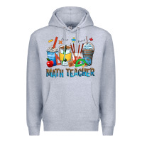 Heather Grey math teacher coffee cups Premium Hoodie - Zillion Design Studio