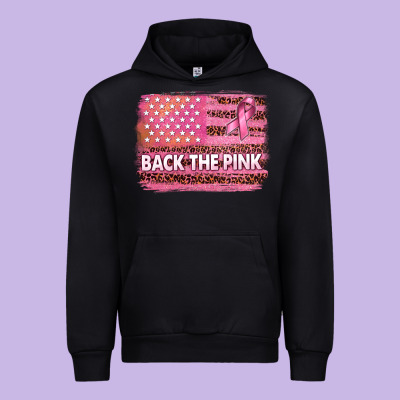 Back The Pink American Flag Urban Hoodie Designed By Texasbilliewilder