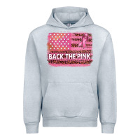 Heather Grey Back The Pink American Flag Urban Hoodie - texasbilliewilder