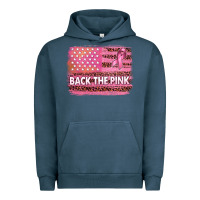 Pigment Midnight Navy Back The Pink American Flag Urban Hoodie - texasbilliewilder