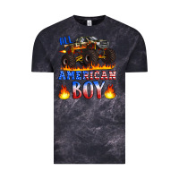 Cloud Black all american boy monster truck Vintage Tee - Artiststas