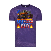 Cloud Purple all american boy monster truck Vintage Tee - Artiststas