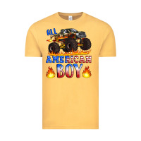 Vintage Mustard all american boy monster truck Vintage Tee - Artiststas