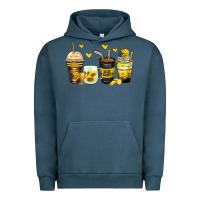 Pigment Midnight Navy ice hockey coffee cups Urban Hoodie - Zillion Design Studio