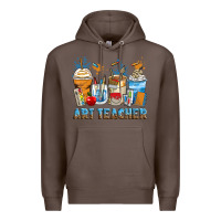 Coffee art teacher coffee cups Premium Hoodie - Zillion Design Studio