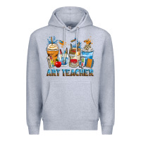 Heather Grey art teacher coffee cups Premium Hoodie - Zillion Design Studio