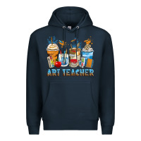 Navy art teacher coffee cups Premium Hoodie - Zillion Design Studio