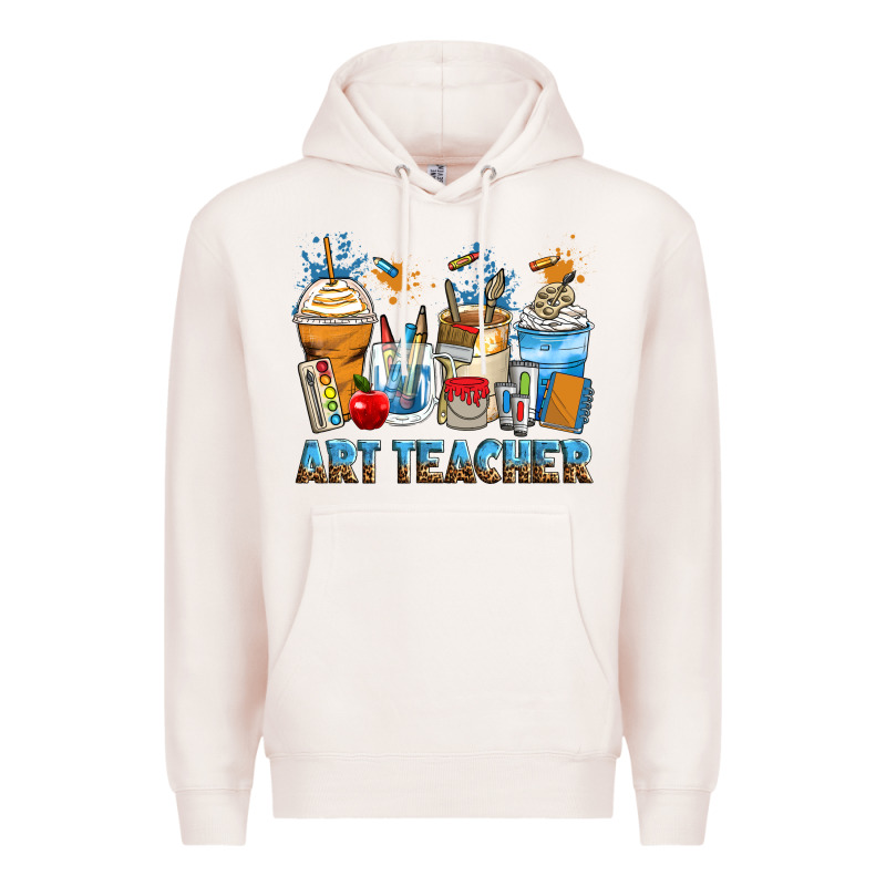 Art Teacher Coffee Cups Premium Hoodie by Zillion Design Studio | Teevron
