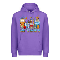 Purple art teacher coffee cups Premium Hoodie - Zillion Design Studio