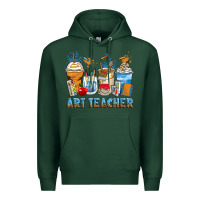 Sports Green art teacher coffee cups Premium Hoodie - Zillion Design Studio