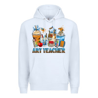 White art teacher coffee cups Premium Hoodie - Zillion Design Studio