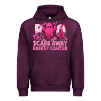 Mauve Wine Boo Scare Away Breast Cancer Urban Hoodie - texasbilliewilder